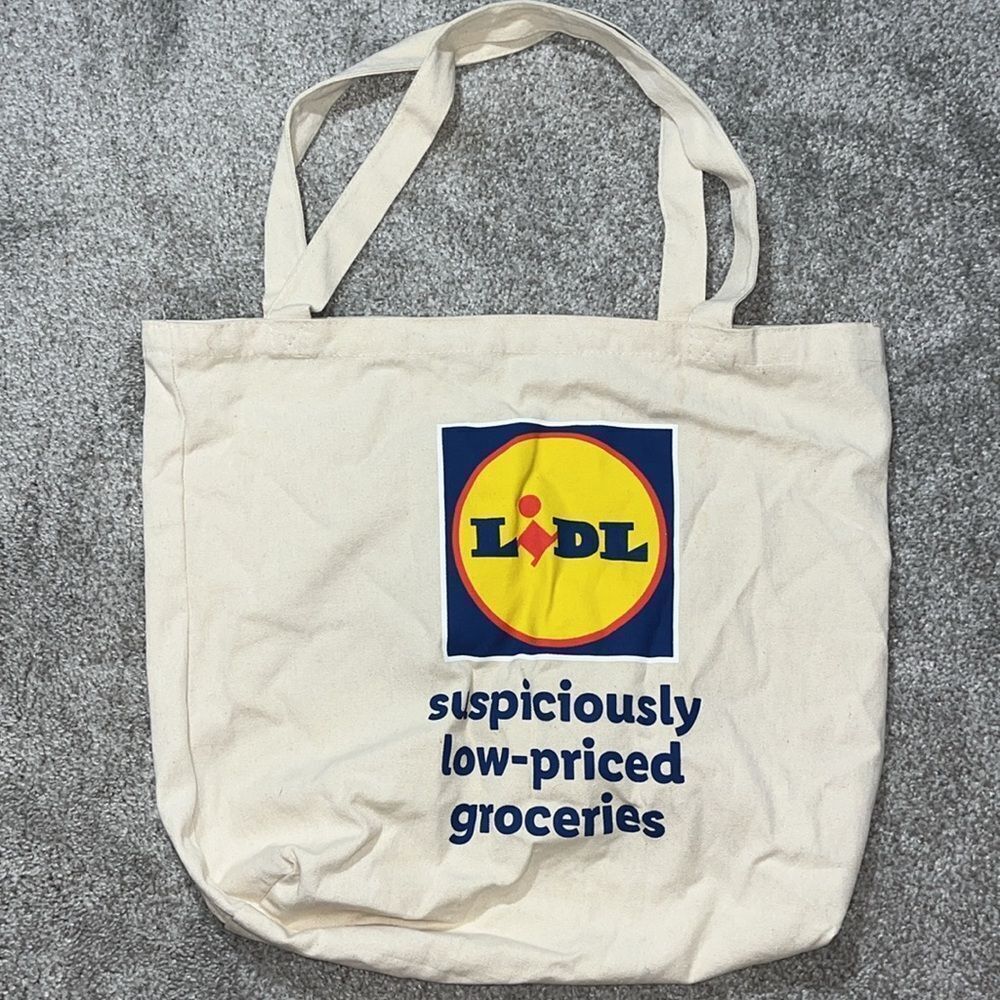 Big Canvas LIDL North Carolina open top beach shopping carry shoulder bag